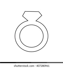 Wedding Ring Icon Illustration design