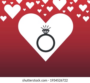 Icono del anillo de bodas aislado en fondo blanco. Ilustración vectorial.
