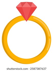 Wedding ring icon isolated on white background.