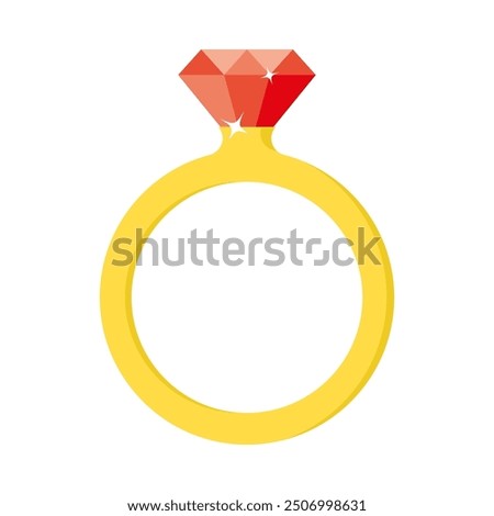 wedding ring icon, jewelry logo, engagement diamond ring, proposal symbol, brilliant gold jewelery, flat vector illustration isolated