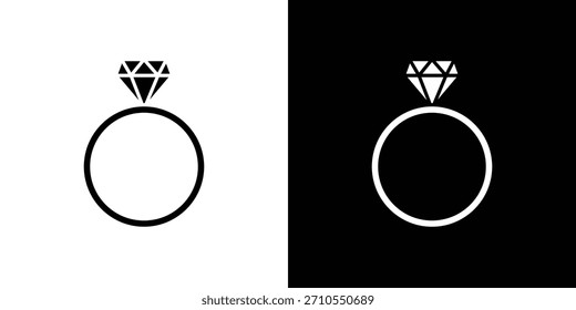 Icono de anillo de Boda línea arte editable trazo y colección sólida para el diseño App