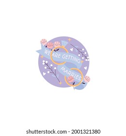 Wedding Ring Icon On White Background