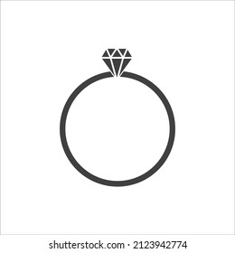 Icono del anillo de bodas en un fondo blanco. Regalo para una chica
