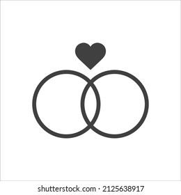 Wedding ring icon on a white background. Gift for a girl