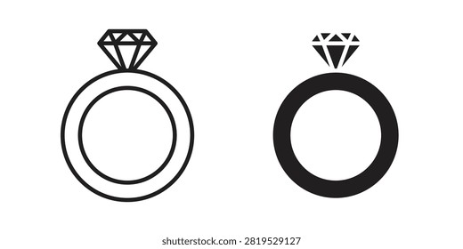 Wedding ring icon outline elements kit. EPS10