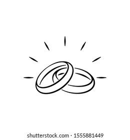 Wedding Ring Icon Outline Thin Line Stock Vector (Royalty Free ...