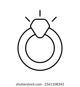 Wedding ring icon Outline vector line symbol