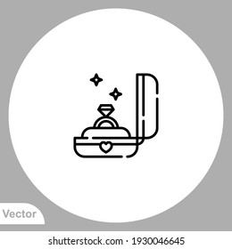 Símbolo vector de signo de icono de anillo de boda. Ilustración de logotipo para web y móvil