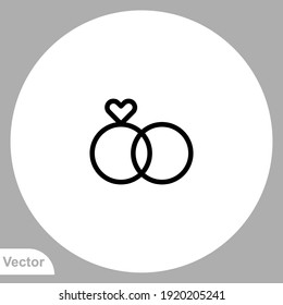 Wedding Ring Icon Sign Vector,Symbol, Logo Illustration For Web And Mobile