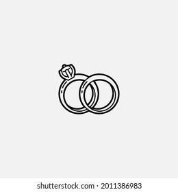Vector de signo de icono del anillo de bodas,Símbolo, ilustración de logotipo para web y móvil