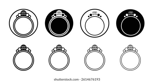 Wedding ring icon Simple outline vector logo