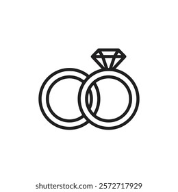 Wedding ring icon Simple thin outline