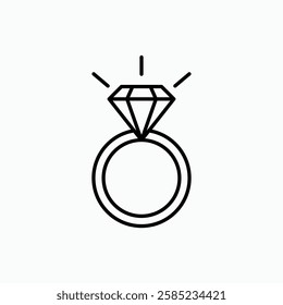 Wedding ring icon. simple vector icon