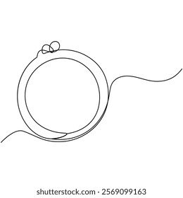 Wedding ring icon single line art, continuous one line drawing of Isolated outline vector art