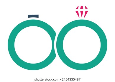 wedding ring icon. solid icon style. wedding element illustration