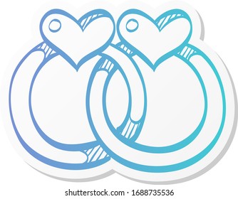 Hochzeitsring-Symbol im Stilstil.