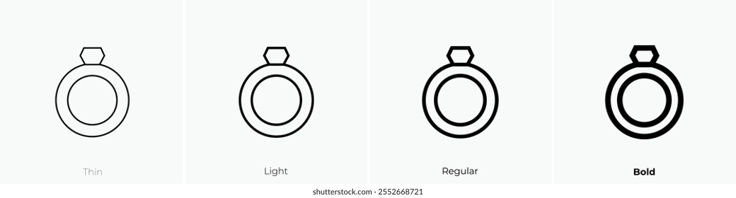 wedding ring icon. Thin, Light Regular And Bold style design isolated on white background