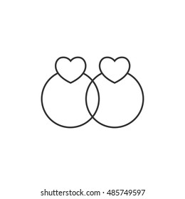 Wedding ring icon in thin outline style.