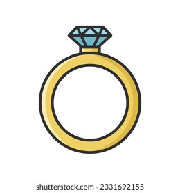 wedding ring icon vector design template in white background