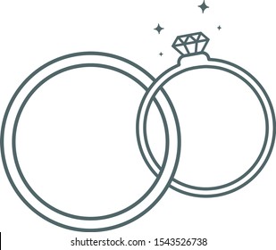 Wedding ring icon. Vector illustration