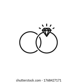 Wedding ring icon vector illustration