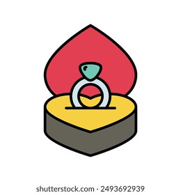 Icono de anillo de boda con fondo blanco Vector ilustración de stock