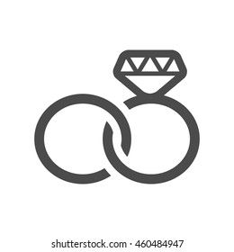 Wedding ring icons in single color.