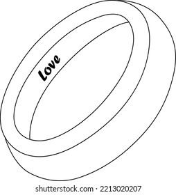Wedding Ring Isolated Coloring Page for Kids