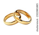 Wedding ring isolated on white. Vector golden ring