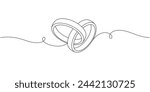 Wedding ring line art style vector illustration