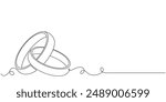 Wedding ring line art vector illustration