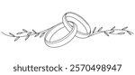 Wedding ring line art vector illustration