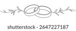 Wedding ring line art vector illustration. Vector eps