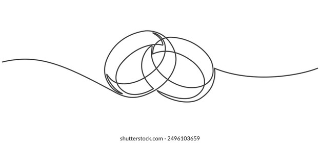 Wedding ring line art vector illustration