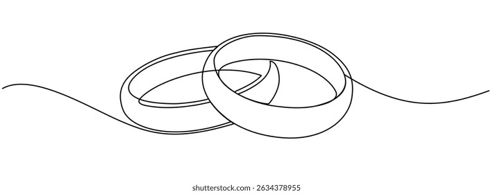Wedding ring line art vector illustration