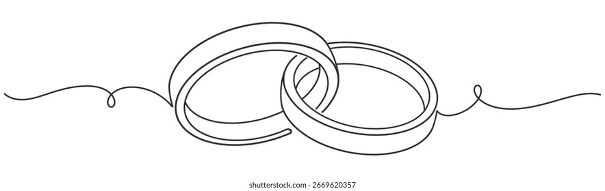 Wedding ring line art vector illustration