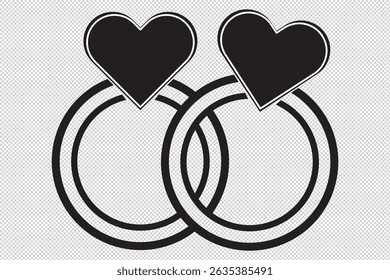 icono de línea de anillo de boda EPS 10