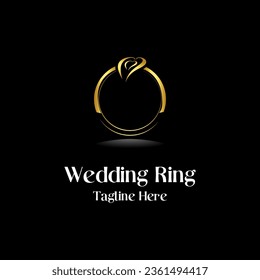 Wedding Ring Logo Design Template.