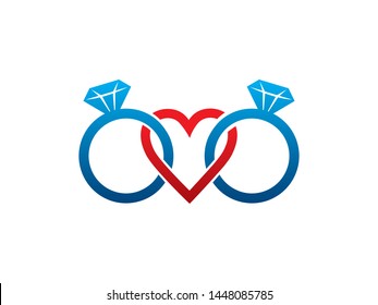 Wedding Ring Logo Template Design Vector, Emblem, Design Concept, Creative Symbol, Icon