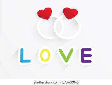 Wedding ring with love