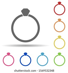 Wedding ring in multi color style icon. Simple glyph, flat vector of web icons for ui and ux, website or mobile application