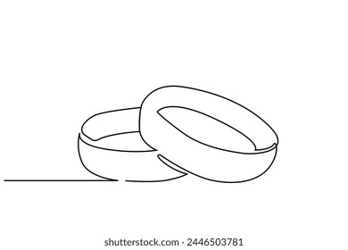 wedding ring object romantic love one line art design vector