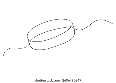 Wedding ring one line art with minimalist isolated outline vector icon