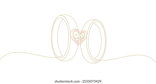 wedding ring outline vector design