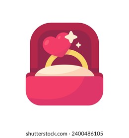 Wedding ring with pink heart on top Couple rings representing the love of married couples
