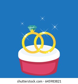 Wedding ring romantic style. Great for cards, invitations design. Vector illustration