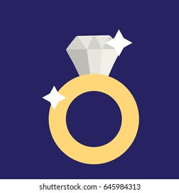 Wedding ring romantic style. Great for cards, invitations design. Vector illustration