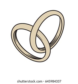 Wedding ring romantic style. Great for cards, invitations design. Vector illustration