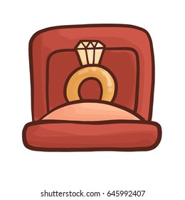 Wedding ring romantic style. Great for cards, invitations design. Vector illustration