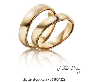 Wedding ring of silver, gold metal with diamonds, zircons and gems on transparent background isolated vector illustration for ads, flyers, wed site sale elements design